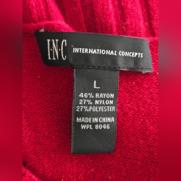 INC International Concepts Womens Red Pullover Turtleneck Sweater dress Sz L - Picture 4 of 4